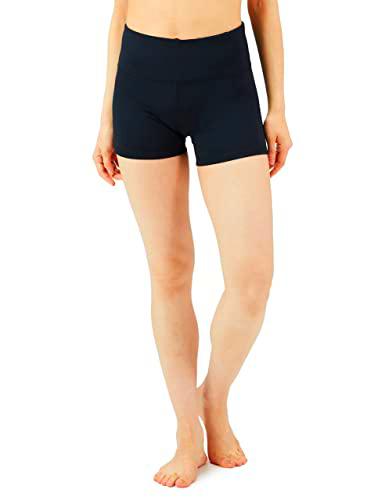 Amazon Essentials Pantalón Corto de Yoga Ajustado para Gimnasio Mujer, Negro, XL