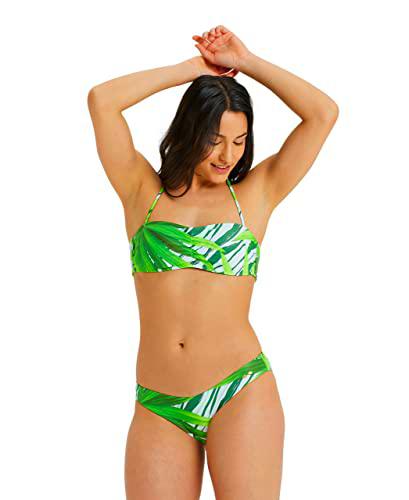 ARENA Bikini Bandeau Allover Dos Piezas, Mujer, Leaf Multi, 42