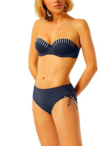 Schiesser Bandeau Bikini Set Juego, Blau, 44 para Mujer