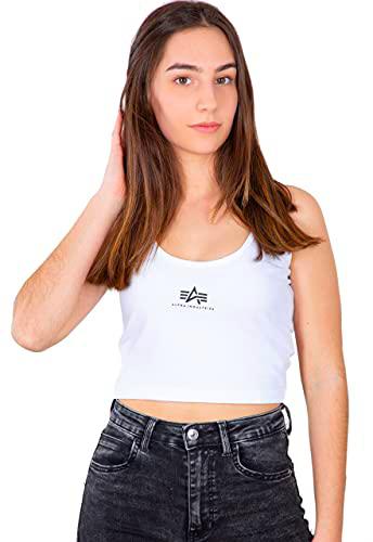 ALPHA INDUSTRIES Basic Crop-Top SL Wmn Camiseta, 09-White, XS Mujer