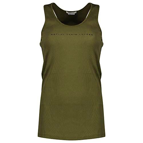REPLAY W3989h Camisa Cami, 238 Verde Ejército, L para Mujer