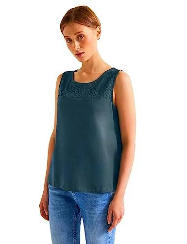 Street One A320135 Top de Encaje, Cool Vintage Green