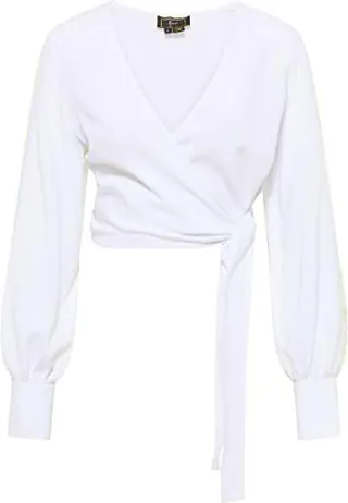 aleva Top Cruzado, Blanco, L para Mujer