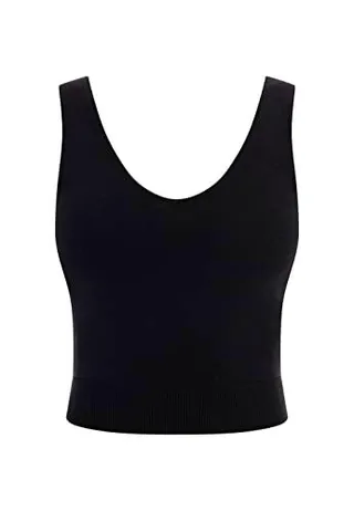 faina Camiseta sin Mangas de Punto, Negro, M para Mujer