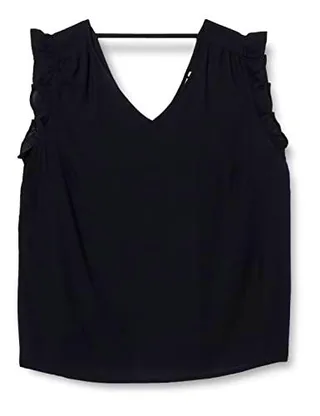 ONLY CARMAKOMA Cardes Life SS Top Solid, Negro, 50 para Mujer