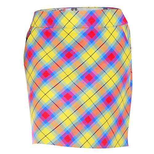 Royal & Awesome Rock Plaid Awesome-Falda para Mujer pantalón de Golf