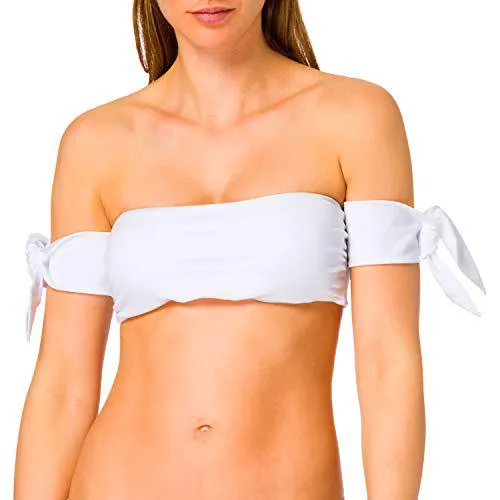 Pinko Prisoner Fascia traje de baño de dos piezas, Z04_Blanco Brill, S para mujer
