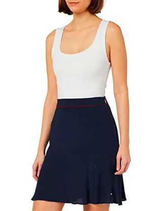 Tommy Hilfiger Vis Falda Corta Crepe Sólida Fit & Flare