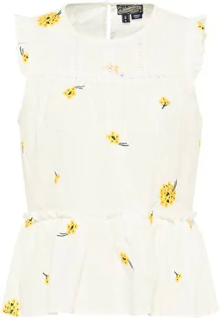 baradello Top, Blanca Lana Amarillo, M para Mujer
