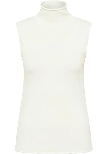 ALARY Top de Punto, Color Blanco, M-L para Mujer