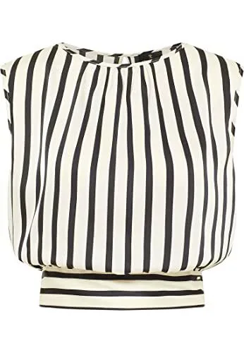 YUKA Top, Negro Blanco Lana, XS para Mujer