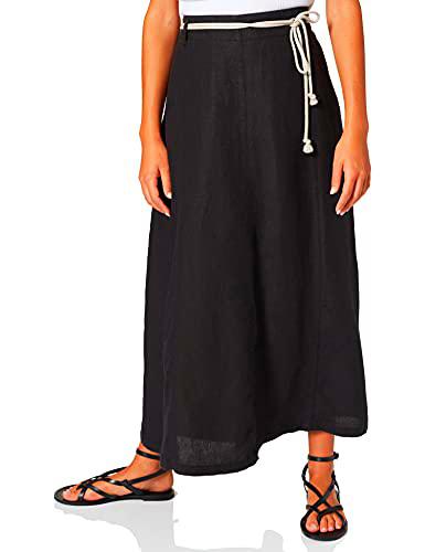 BRAX Kelly Linen Leinenrock Uni Mit Bindegürtel Falda