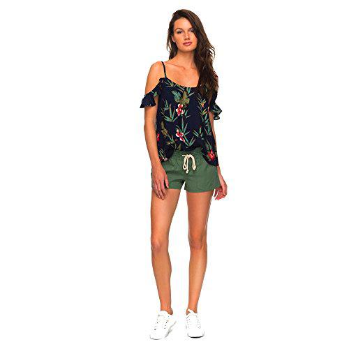 Roxy Oceanside Pantalones Cortos de Cintura elástica sin Mezclilla Informales