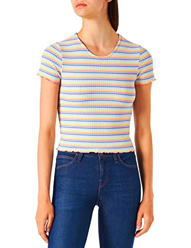 Only Onlemma Stripe S/S Top Jrs Chaqueta, Azul Heritario/Rayas: Mini Multicolor