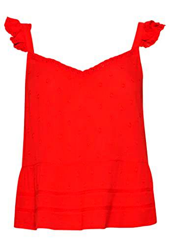 Superdry Vintage Broderie Cami Top, Soda Pop Red, M para Mujer