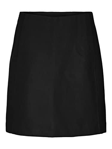 Bestseller A/S Vmfortuneallison HW-Falda Corta, Negro/Detalle: sólido