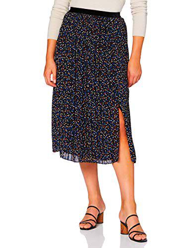 Gerry Weber Rock Gewebe Lang Falda, Negro/Cobalto/Calabaza