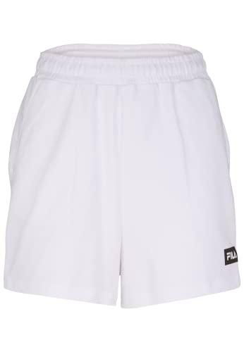 Fila BANAZ High Waist Shorts Pantalones Cortos, Blanco Brillante