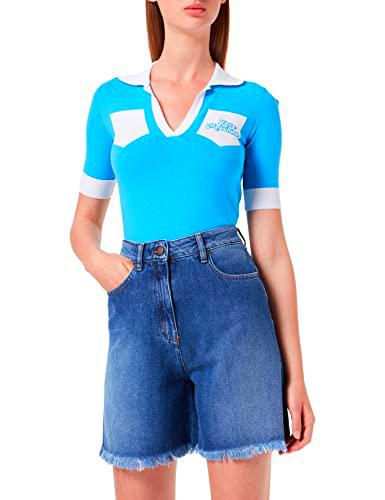 Love Moschino Blue with Fringed hem Pantalones Cortos Informales