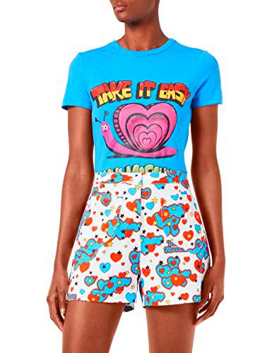 Love Moschino High Waist in Stretch Cotton Pantalones Cortos Informales