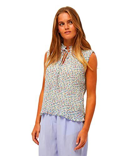 Minus Rikka Top, Top para Mujer, Multicolor (9409 Frosted mint flower print), 48