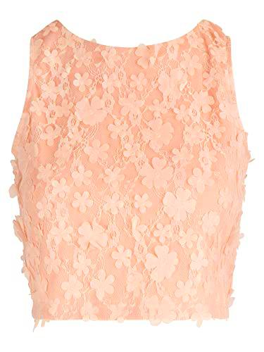 ApartFashion Top Parte Superior de Malla, Rosa, 48 para Mujer