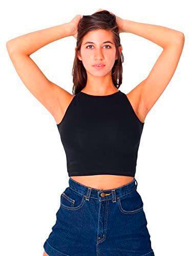 American Apparel Camiseta sin Mangas de algodón y Elastano Camisa