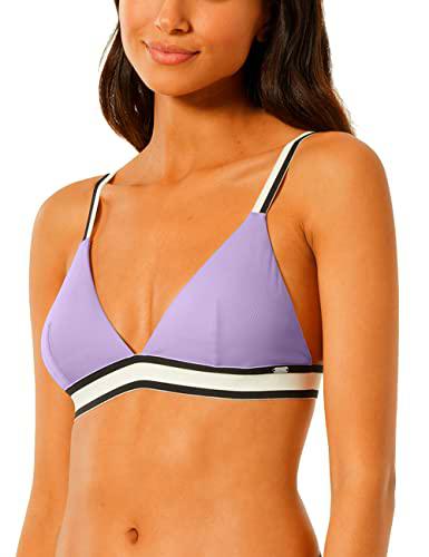 Schiesser Triangle Bikini Top, Color Lila, S para Mujer