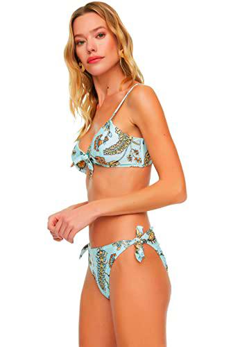 Trendyol Patrón de Flores, el Bikini detallado de Seis Piezas Parte Inferior