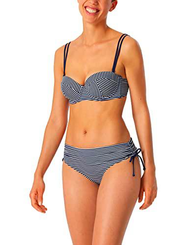 Schiesser Conjunto de Bikini Bandeau para Mujer, Color Azul Oscuro