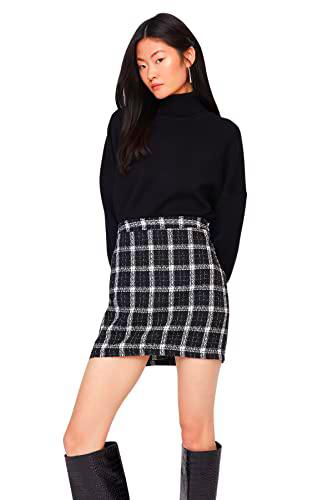 Trendyol Corta básica Tipo lápiz para Mujer, Falda Tejida, Negro, 40