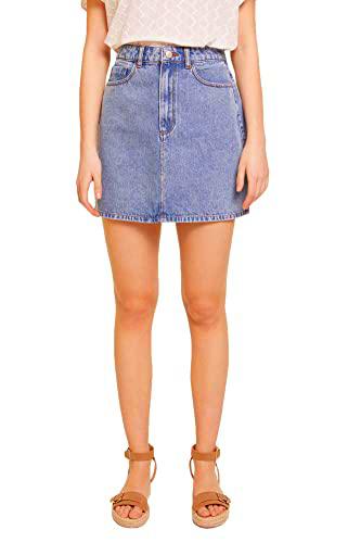 Springfield Falda Denim Basica para Mujer, Azul Medio, 38