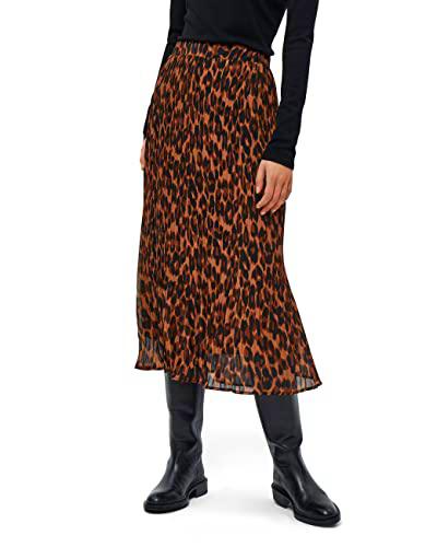 Minus Mia Long Skirt 4, Falda larga para Mujer, Multicolor (9453 Brown leo print), 46
