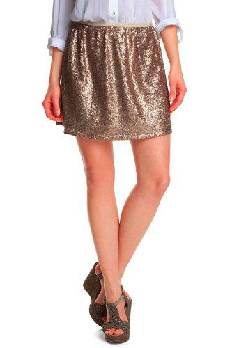 Esprit - Falda Mini para Mujer, Talla 38, Color Dorado (Zabayone 142)