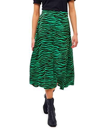 Minus Evelyn Skirt, Falda para Mujer, Multicolor (9438 Apple green animal print), 46