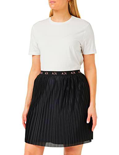 Armani Exchange Colección Principal, Corte Corto Falda para Mujer, Negro, 12
