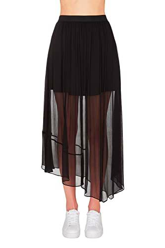 Armani Exchange Corte asiático, Logotipo elástico, See Through Falda