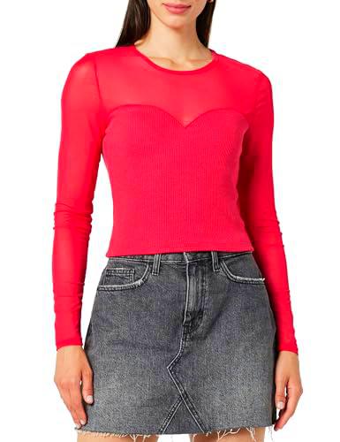 The Drop Women's Top de malla con escote en forma de corazón Martina