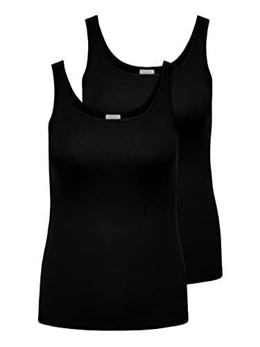 ONLY Cartime-Camiseta de Tirantes (2 Unidades), Color Blanco Top