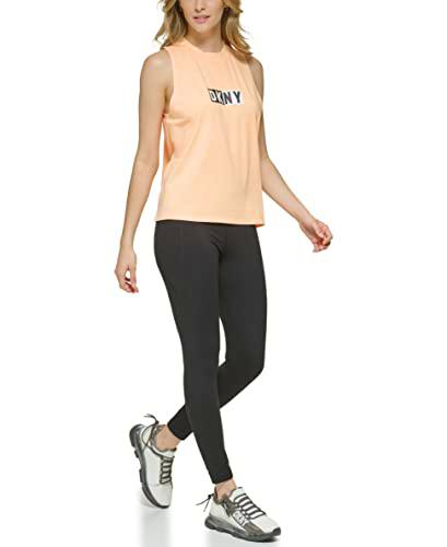 DKNY Camiseta Deportiva con Logotipo de Dos Tonos para Mujer Top