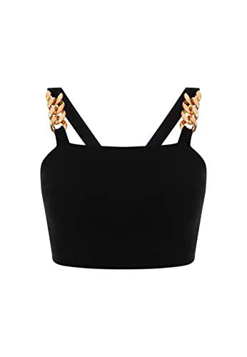 faina Top Camiseta, Negro, L para Mujer