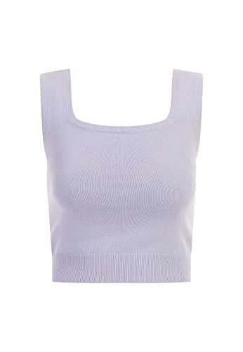 myMo Top de Punto Camiseta, Color Lila, L para Mujer