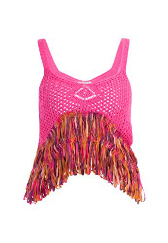 IZIA Top de Punto Camiseta, Rosa Multicolor, S para Mujer