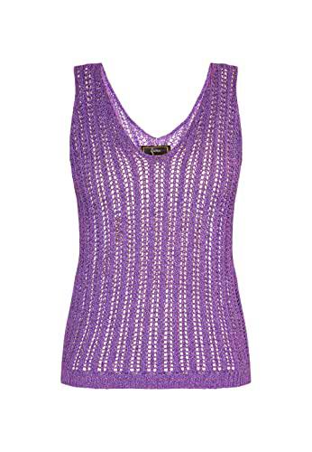 faina Top de Punto con Efecto Hilo, Color Lila, XL para Mujer