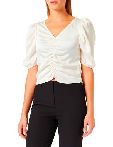 caspio Top drapeado, Color Blanco, XL para Mujer