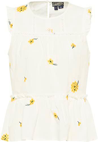 VIRITA Top, Blanca Lana Amarillo, M para Mujer