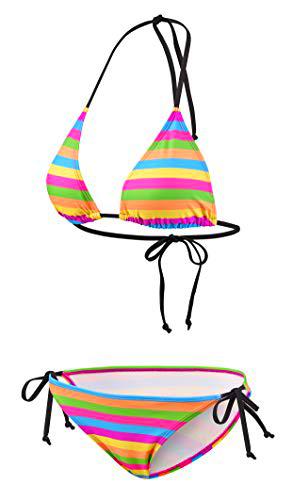 Beco Side Tie Triangel Bikini B-Cup Juego, Multicolor, Mujer